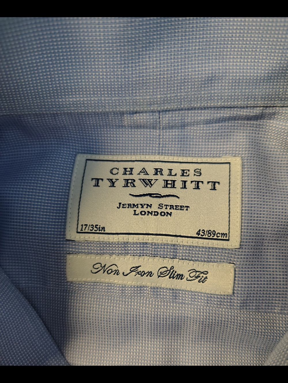 LOT 2 Charles Tyrwhitt Non-Iron Slim Fit Dress Shirts 17/35 French Cuff - Picture 5 of 9